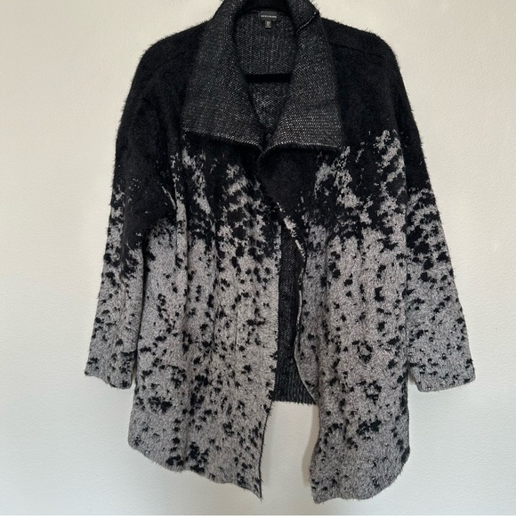 Buckle black women’s Color Bleed Cardigan Sweater grey/ black fuzzy knit size XS - Picture 3 of 5